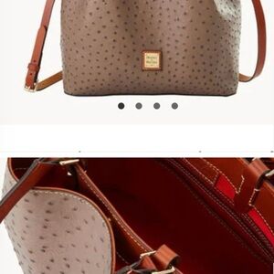 Dooney & Bourke Tan Ostrich-Embossed Shoulder Bag
